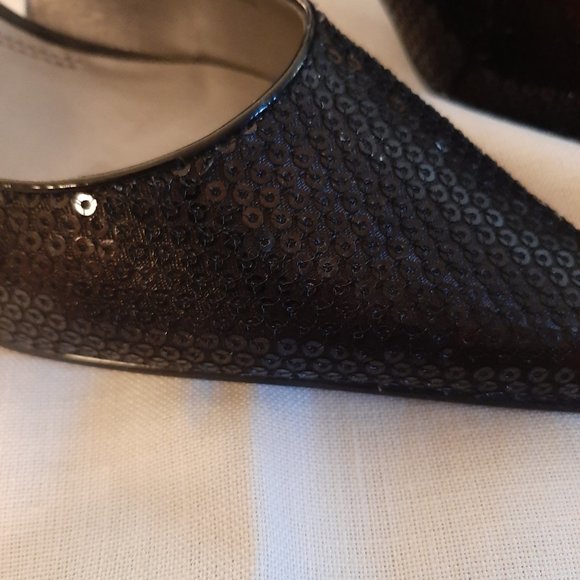 New Ellen Tracy Sequined Evening Heels - Picture 4 of 7